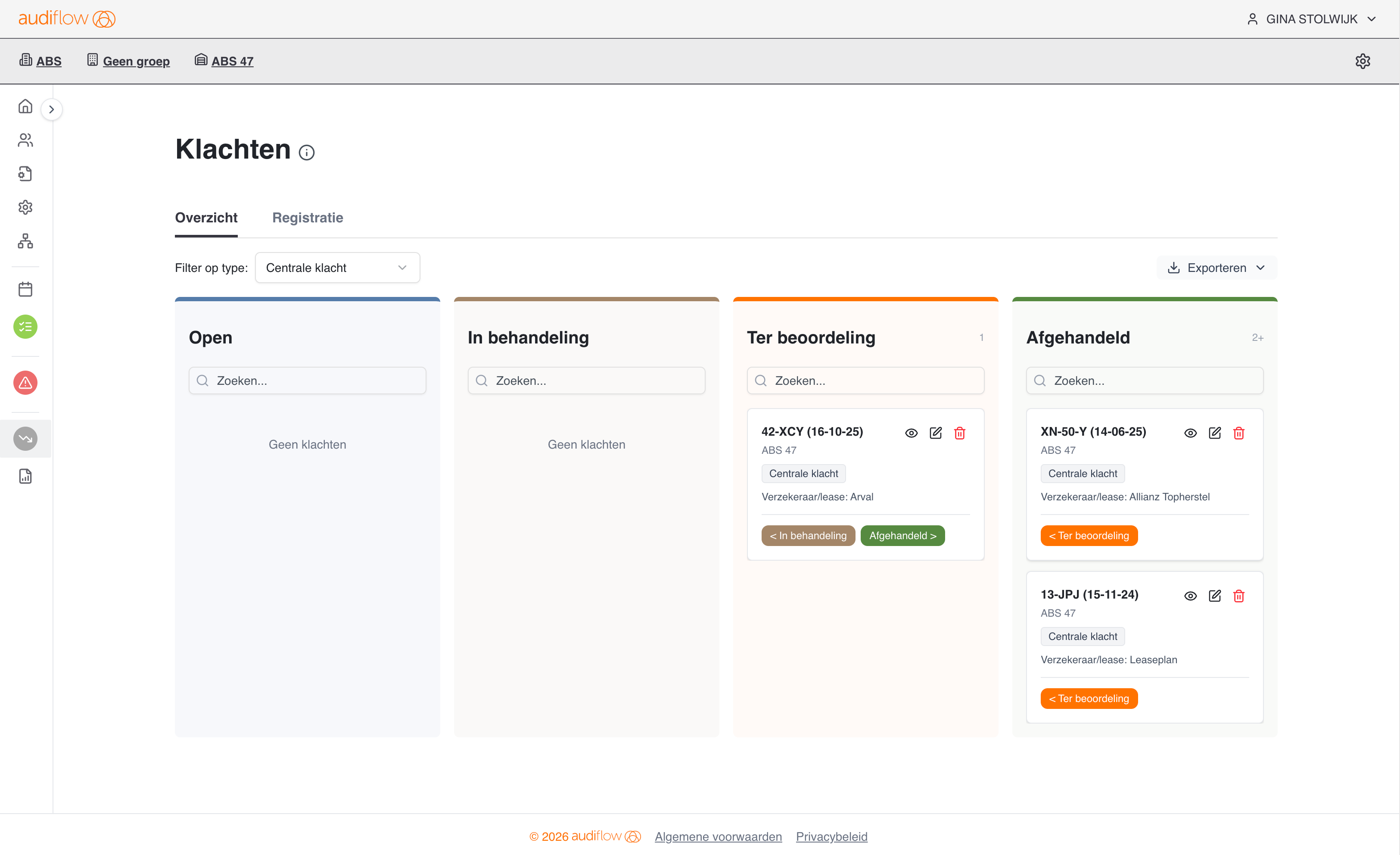 Audiflow complaints module with Kanban workflow board